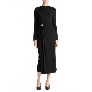 vince long sleeve draped dress Gathered Long Sleeve Dress in Vince Products Women